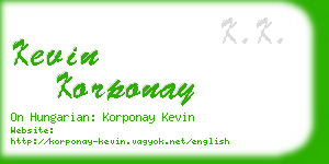 kevin korponay business card